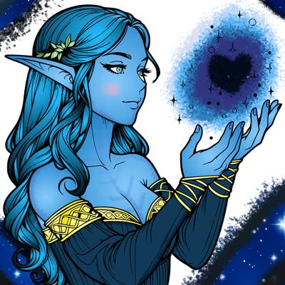 realistic elf girl doing magic