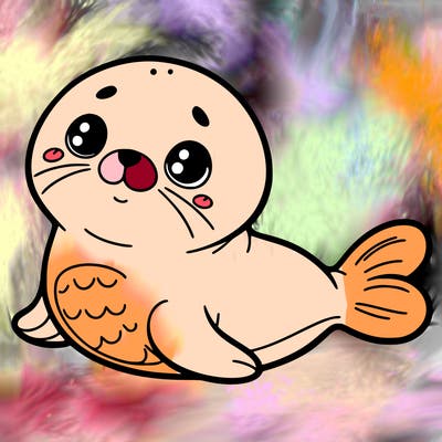 cute seal no background