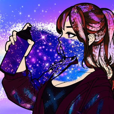 a realistic girl spray, painting