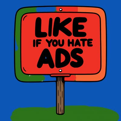 a sign that says like if you hate ads