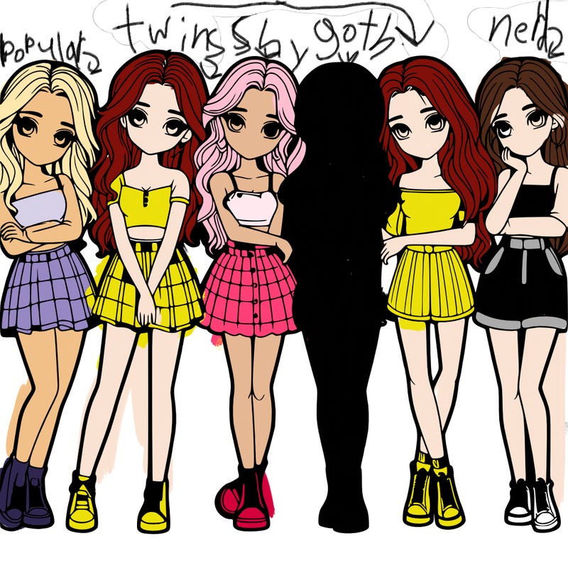 a group of girls realistic