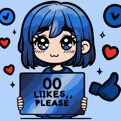 a girl with a sign saying 100 likes, please