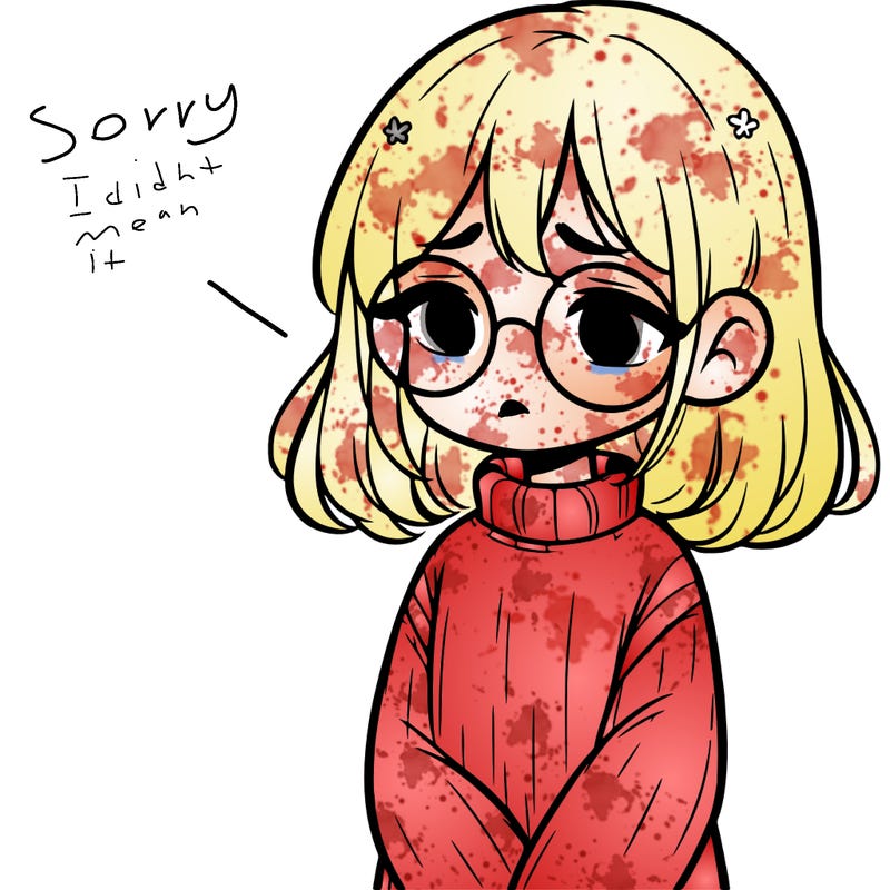sad girl with glasses in a sweater