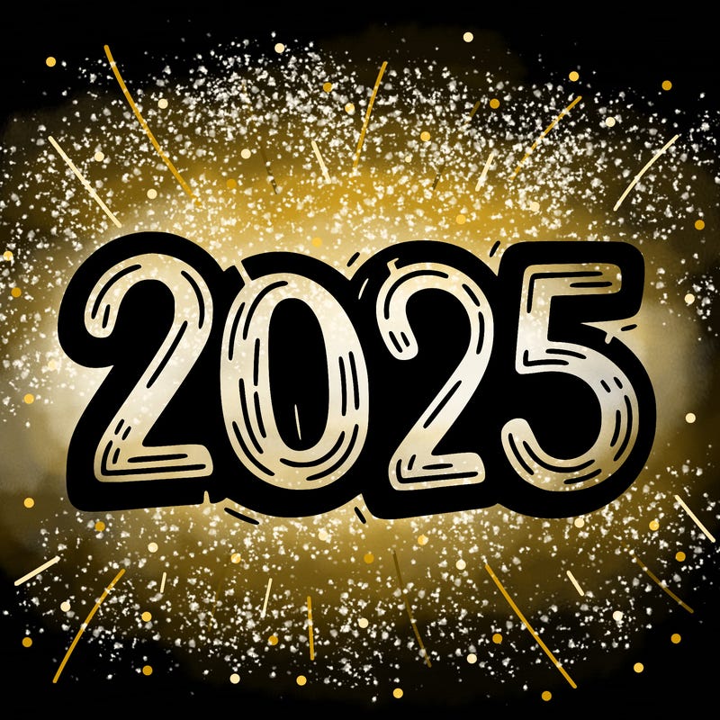 one line scrawled numbers sketch design “2025”