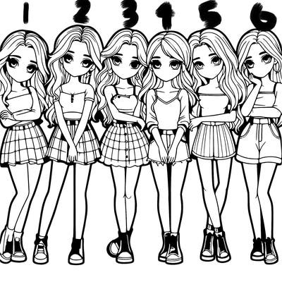 a group of girls realistic