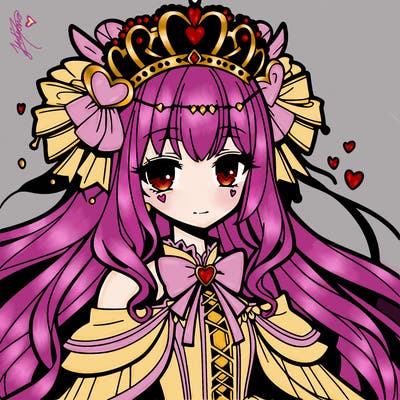 anime girl heart queen