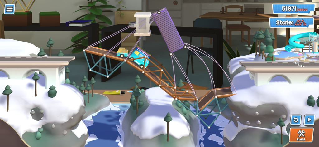 Bridge Constructor Studio - Brückenkonstruktionssimulation in einer verschneiten 3D-Diorama-Umgebung