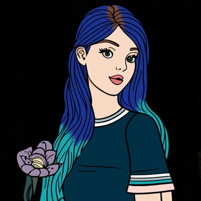 beautiful simple girl with flowers