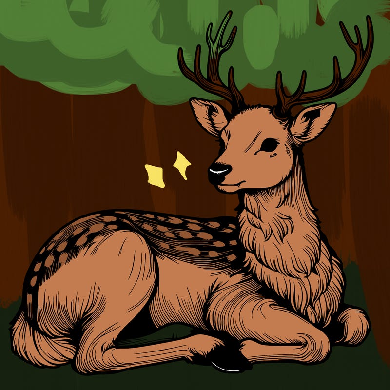 realistic deer with antlers