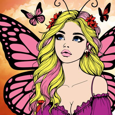 butterfly fairy realistic girl