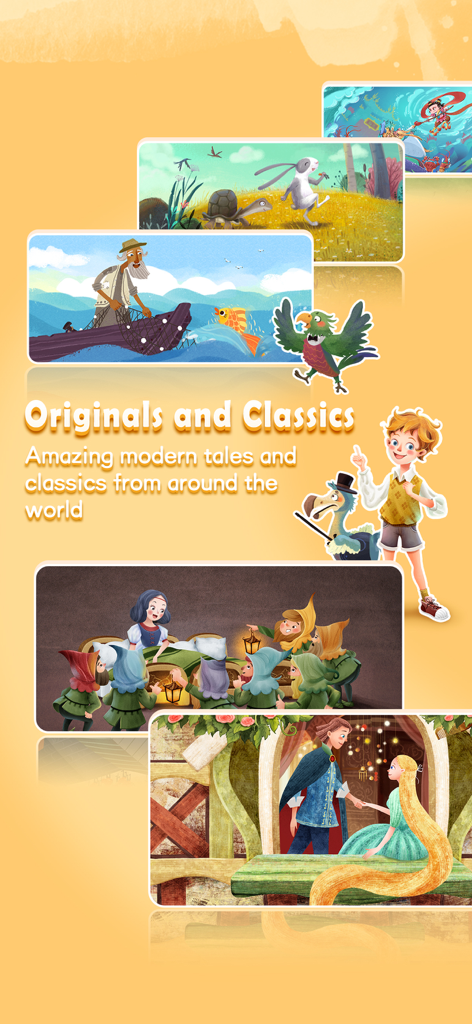 A variety of beautifully illustrated classic and modern stories for children in the iHuman Books app.