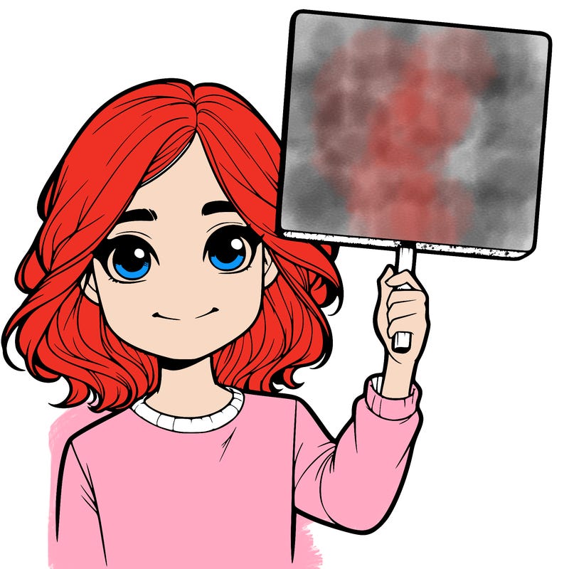 realistic girl holding up a sign