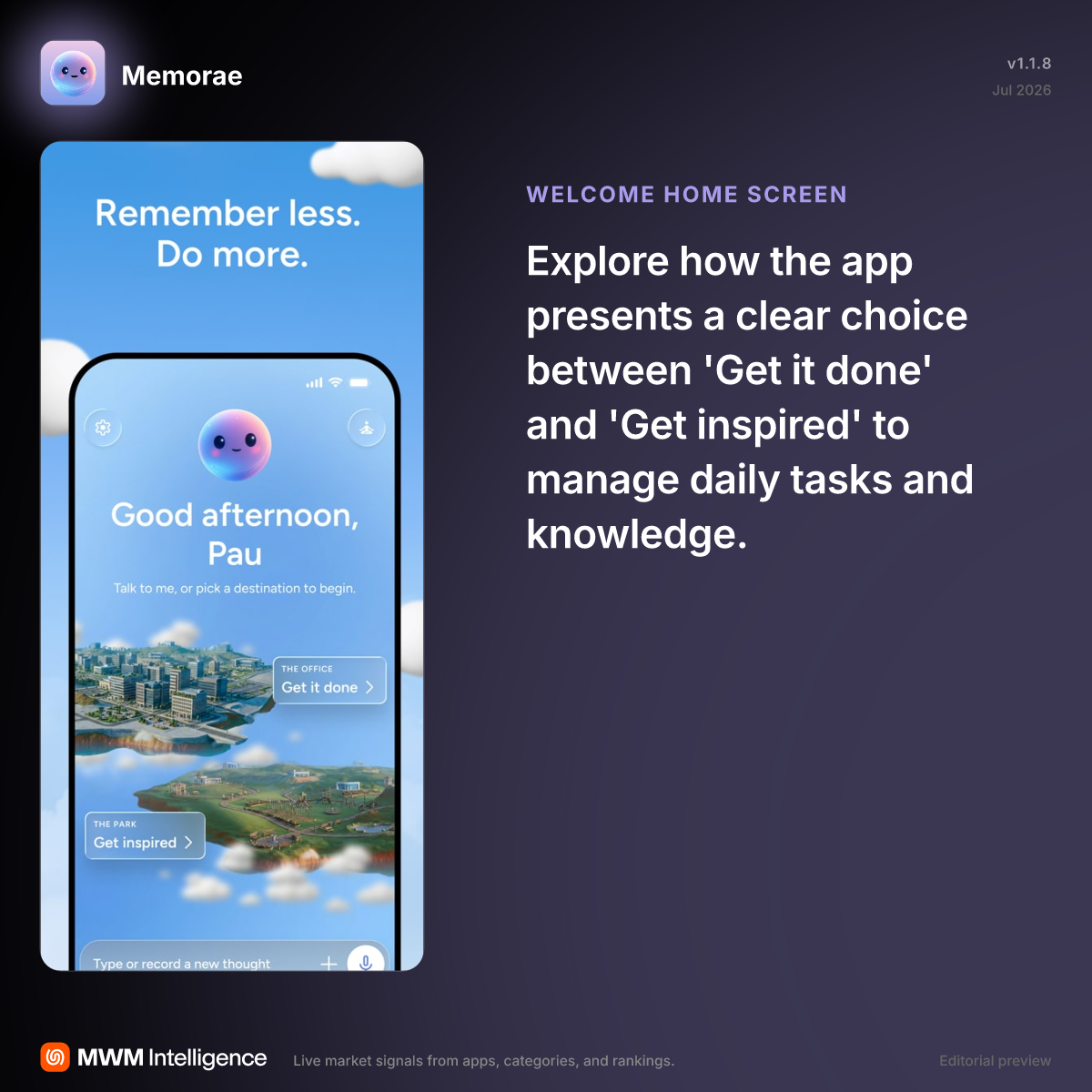 Memorae - Productivity App | MWM