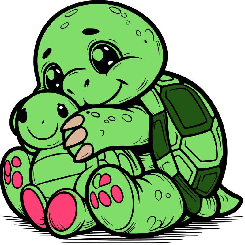 tortoise cuddling a soft toy