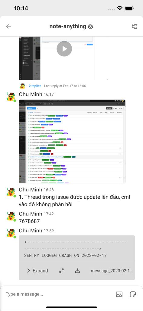 Pancake Work - A professional team chat interface within the Pancake Work app showing shared task lists and message history.