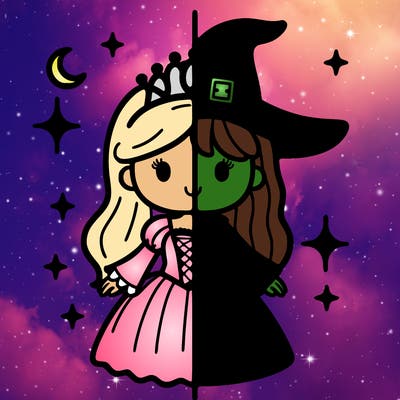 split princess and witch