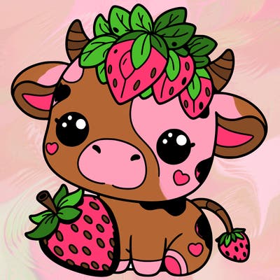 cute strawberry cow