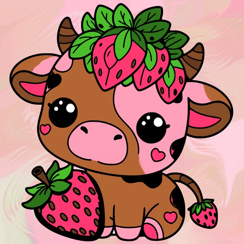 cute strawberry cow