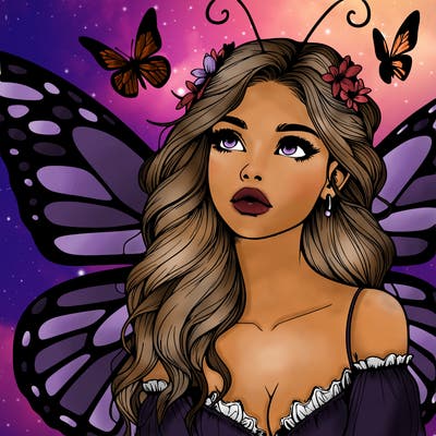 butterfly fairy realistic girl