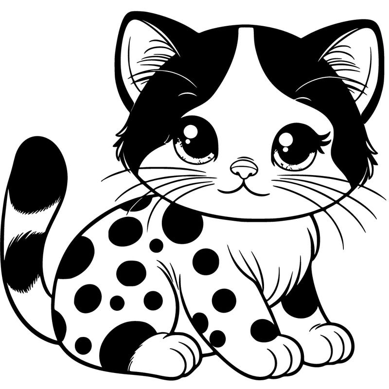 black and white spotted kitten