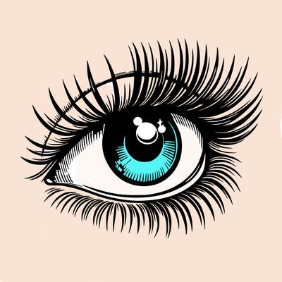 realistic eye long eylashes