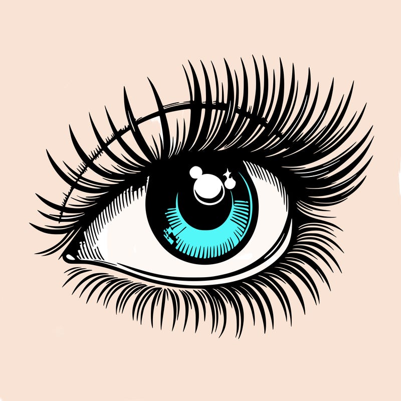 realistic eye long eylashes