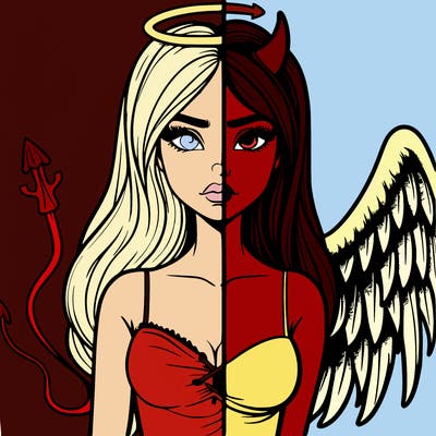 devil vs angel realistic girl