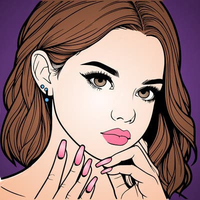 realistic girl with nails