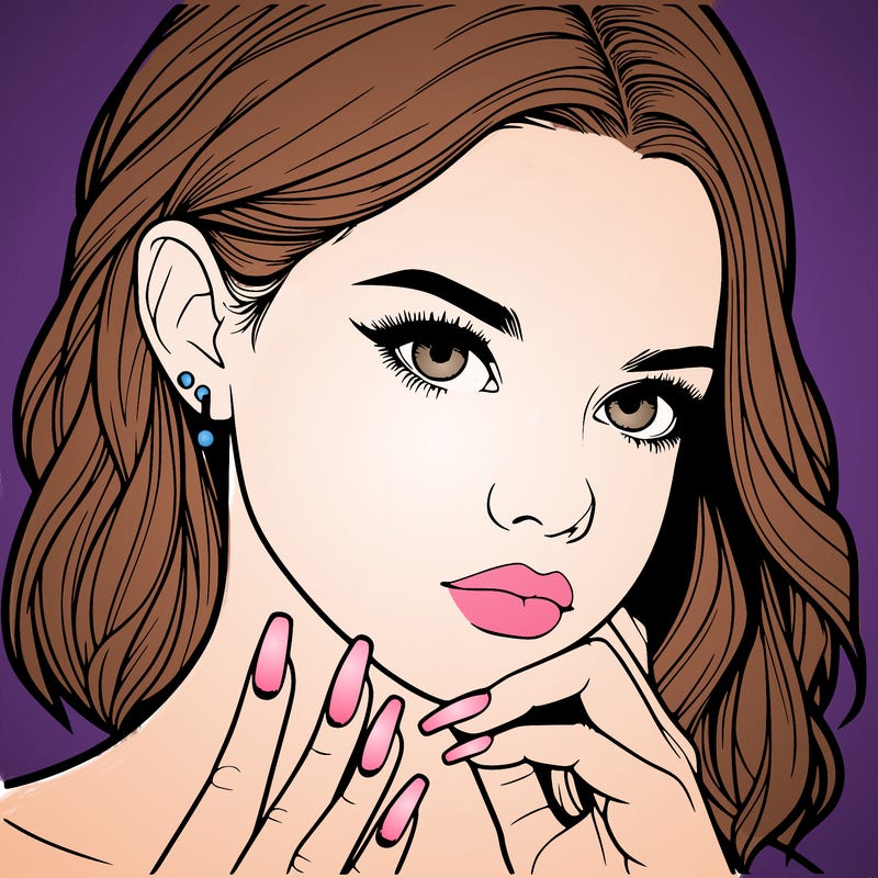 realistic girl with nails