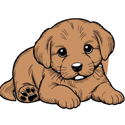 a cute realistic puppy