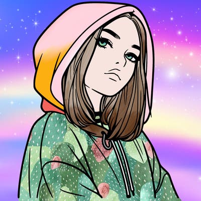 a realistic girl in a hoodie