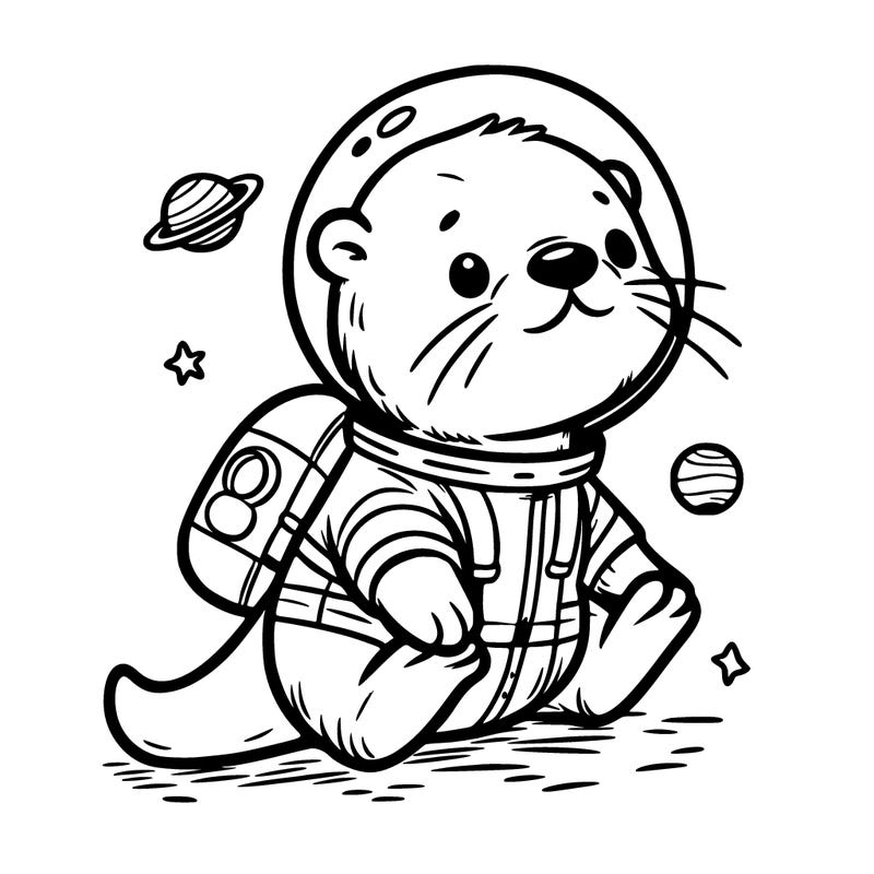 otter in a space suit
