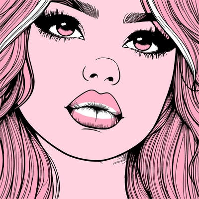 really realistic girl with lips