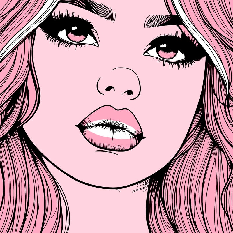 really realistic girl with lips