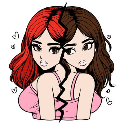 realistic girl split