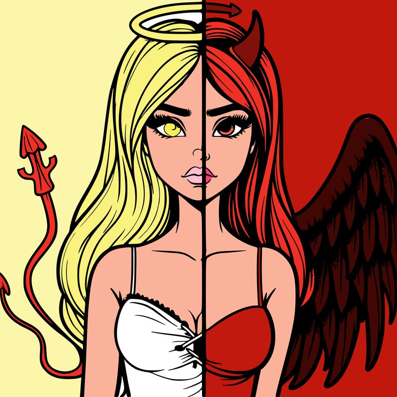 devil vs angel realistic girl