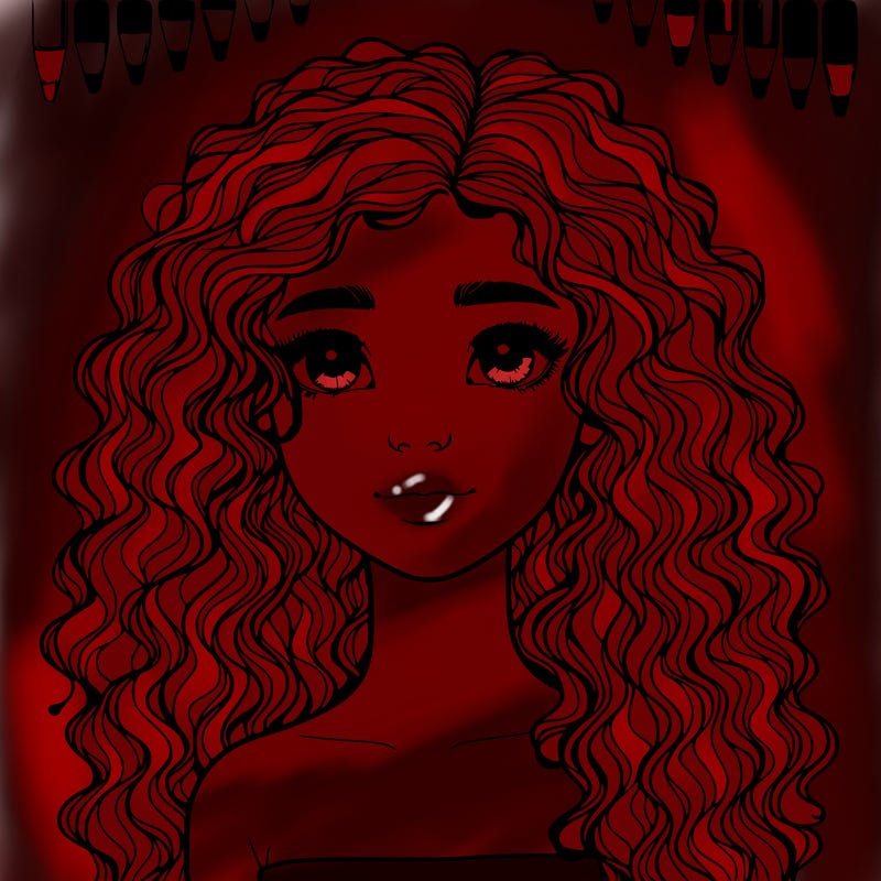 realistic girl with curly hair