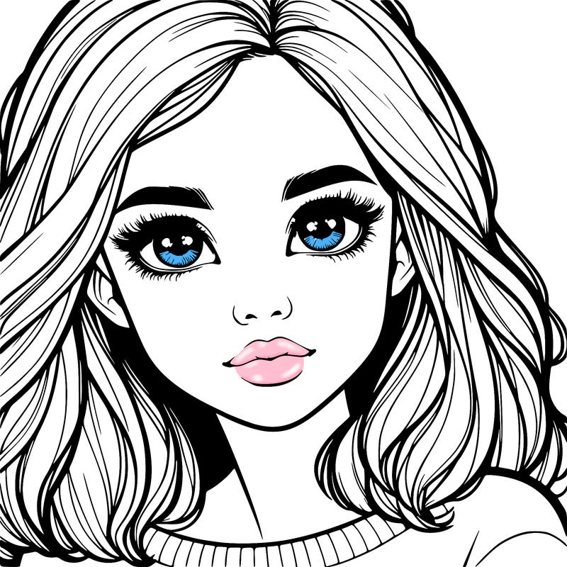 realistic girl whith cute eyes