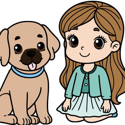 dog and girl