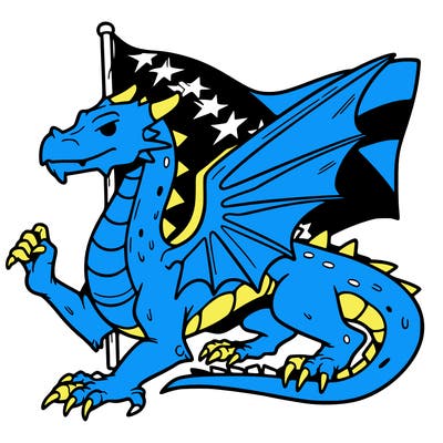 dragon with bosnia flag