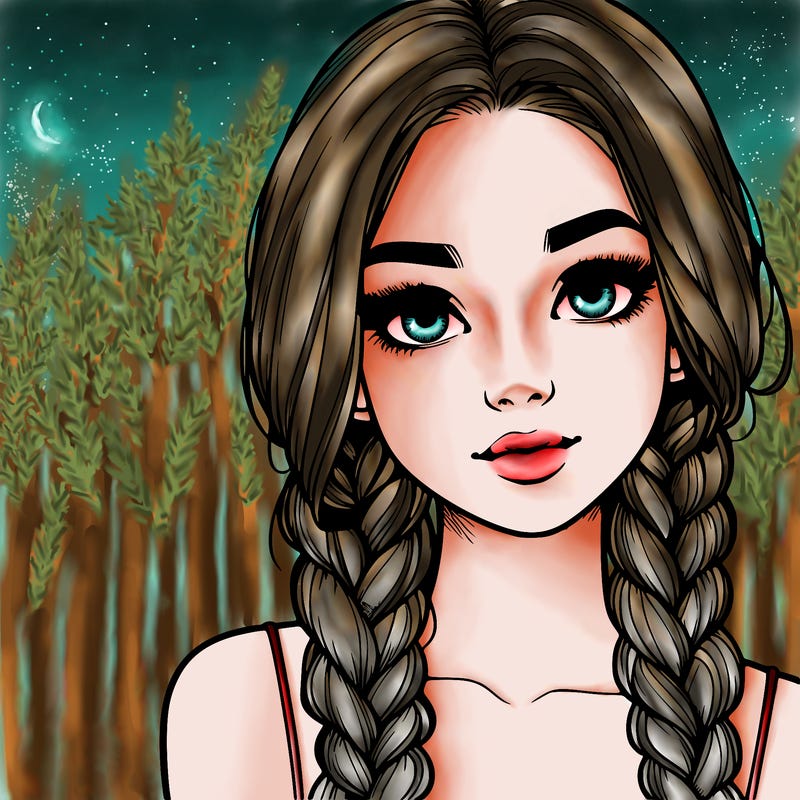 realistic girl with braids