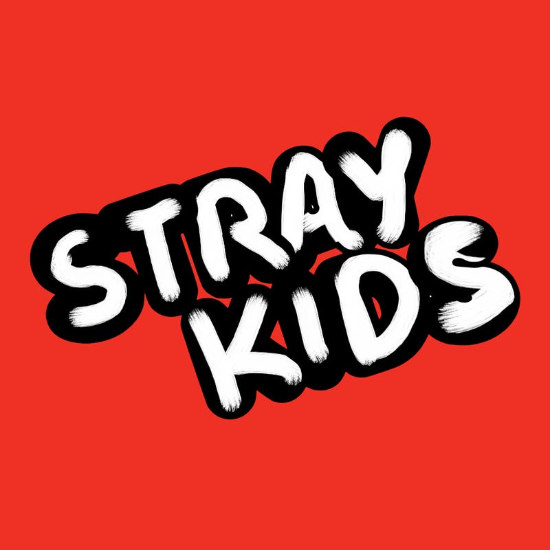 bubble letters saying stray kids