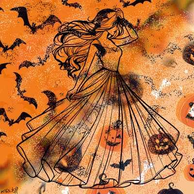 realistic woman with dress flowing in the wind