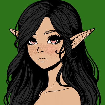 elf girl realistic dark fantasy