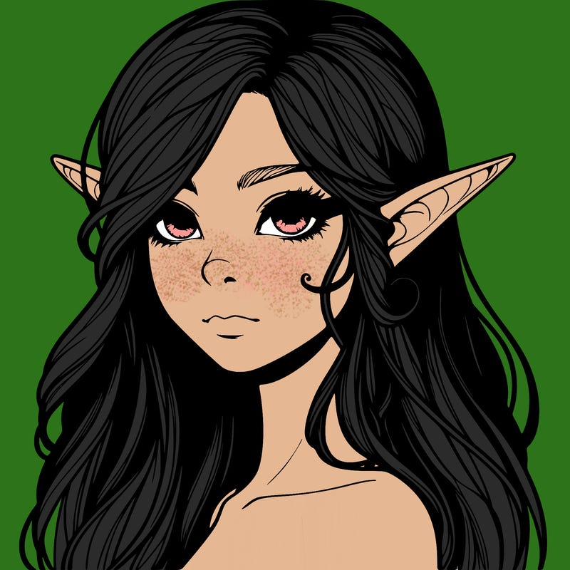 elf girl realistic dark fantasy