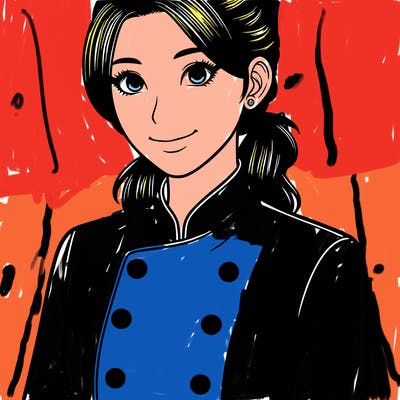 realistic asian woman cuisine chef