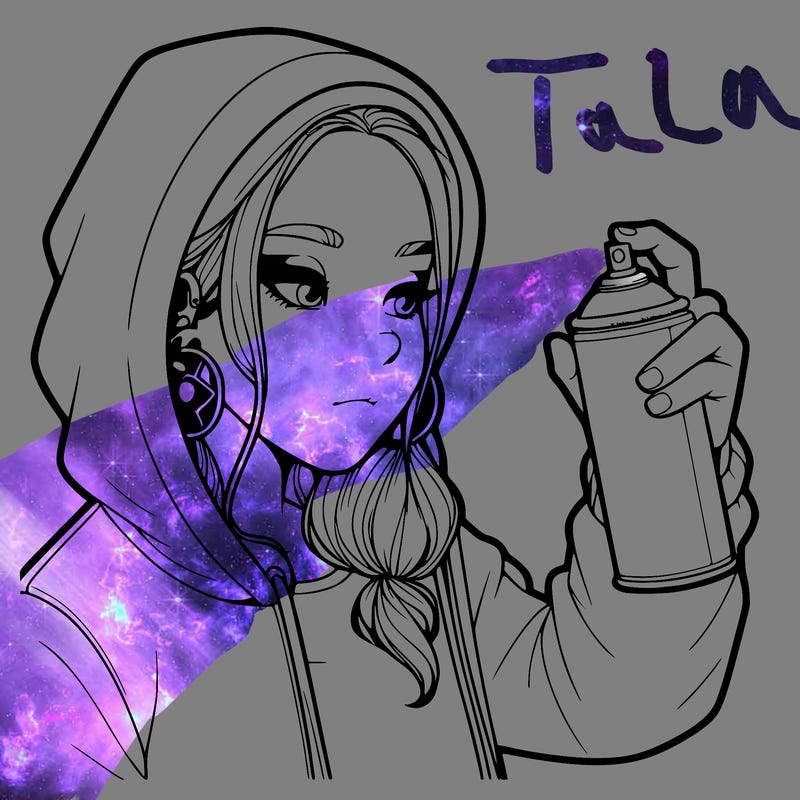 a realistic girl, spray painting