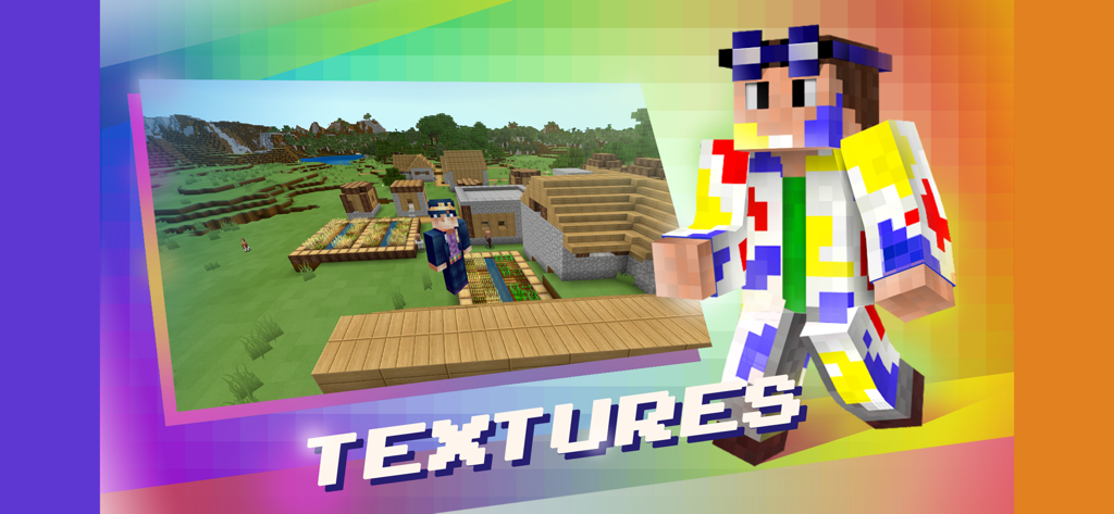 Vibrant custom textures and character skins for Minecraft PE