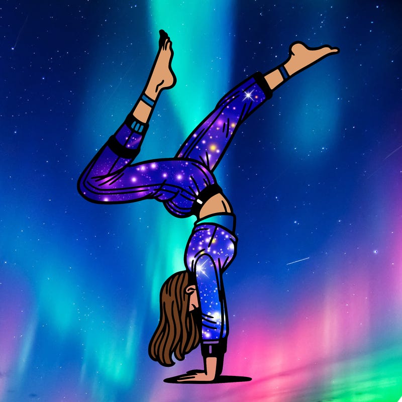 'woman doing a handstand