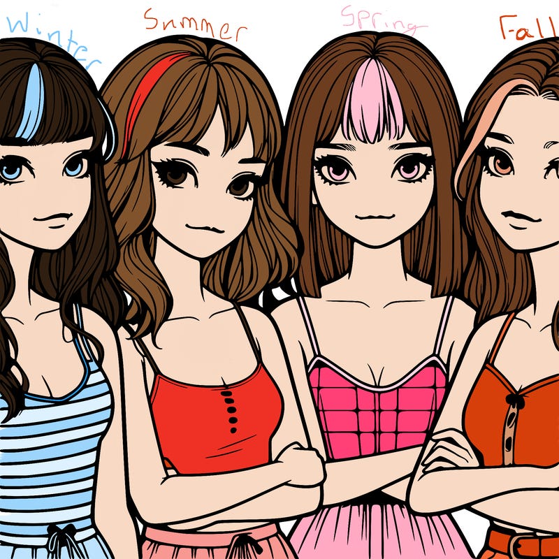 four realistic girls